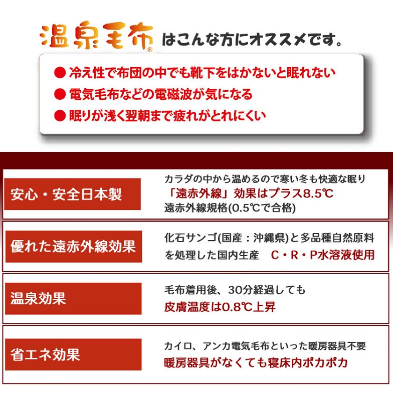 温泉毛布 掛け毛布と敷きパッド 2点セット シングル 国産 