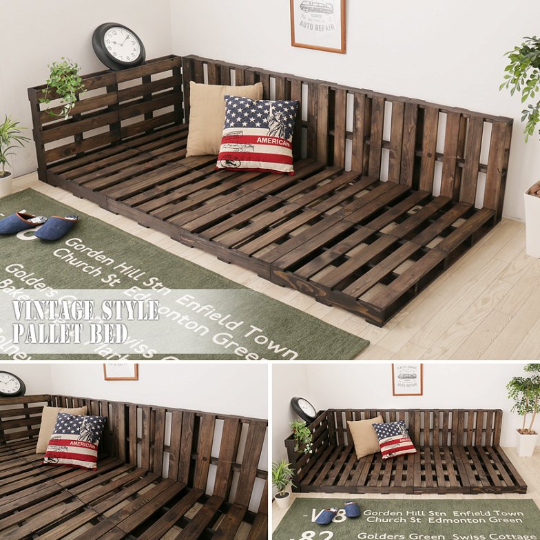 ひのきパレット パレットベッド ベッドフレーム シングル 木製 国産檜 正方形 14枚 無塗装 DIY