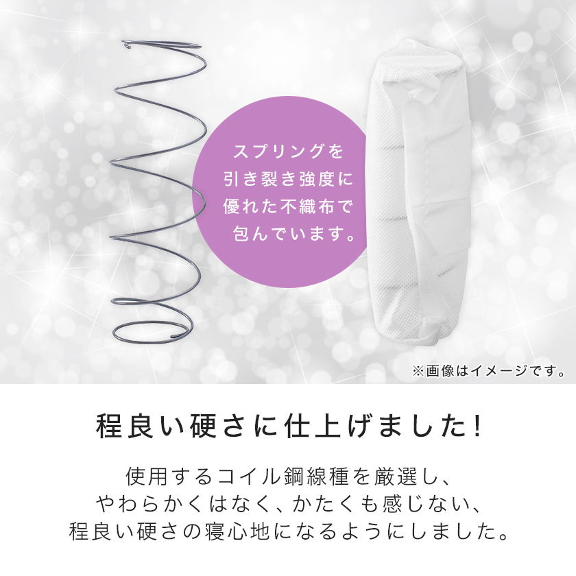 三つ折りポケットコイルマットレス セミシングル 厚さ11cm 高密度