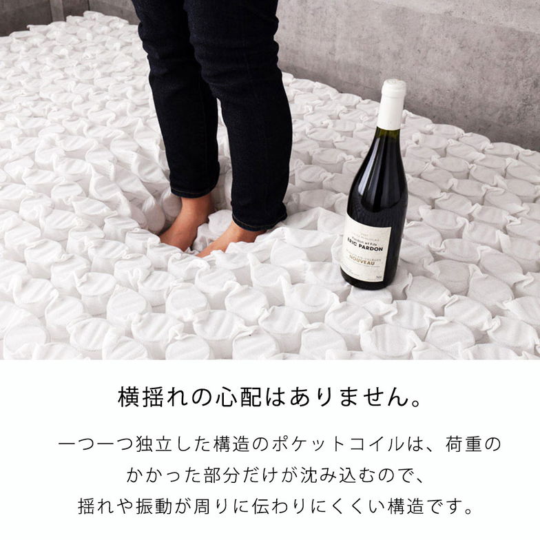 折り畳みポケットコイルマットレス 【ショートセミシングル】 厚さ11cm 折り畳みベッド専用2つ折りマットレス 高密度ポケットコイル