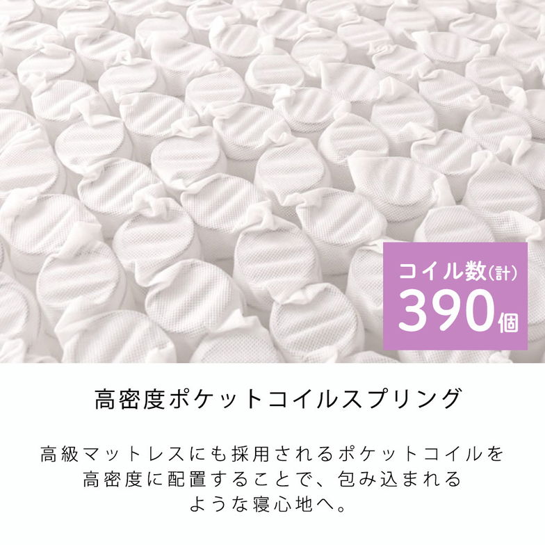 折り畳みポケットコイルマットレス 【ショートセミシングル】 厚さ11cm 折り畳みベッド専用2つ折りマットレス 高密度ポケットコイル