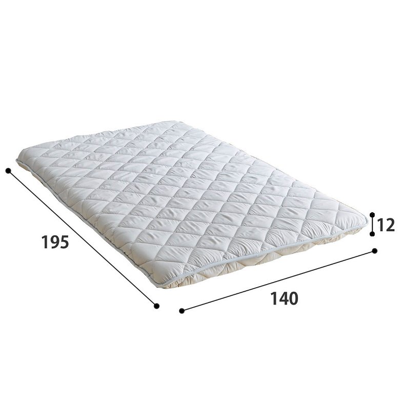 四層敷き布団 ダブルサイズ ベッドで使える 敷きふとん 両面使える寝心地2タイプ12cm厚 抗菌防臭防ダニ加工中綿 国産
