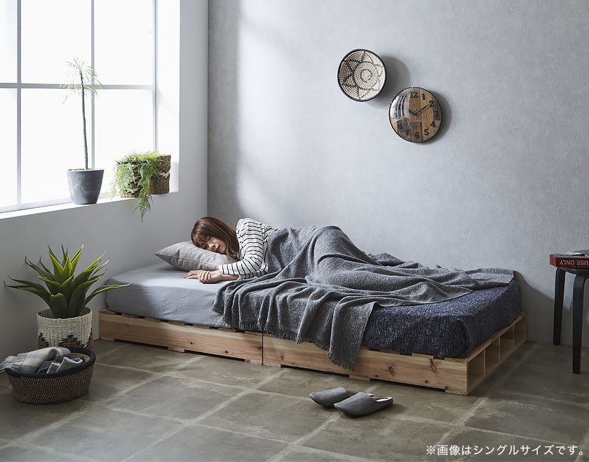 パレットベッド すのこベッド スノコベッド 木製ベッド セミダブル