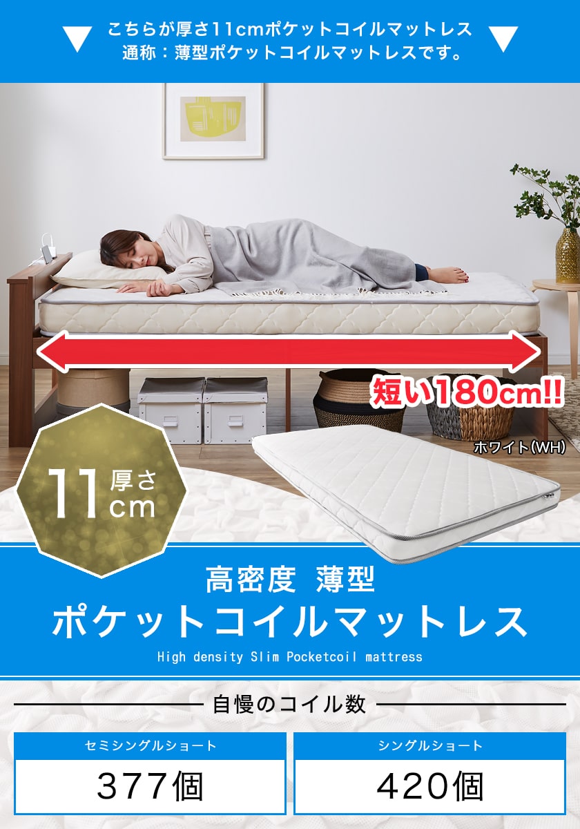 ローゼ デイベッド ショートセミシングル 棚 コンセント付き すのこ