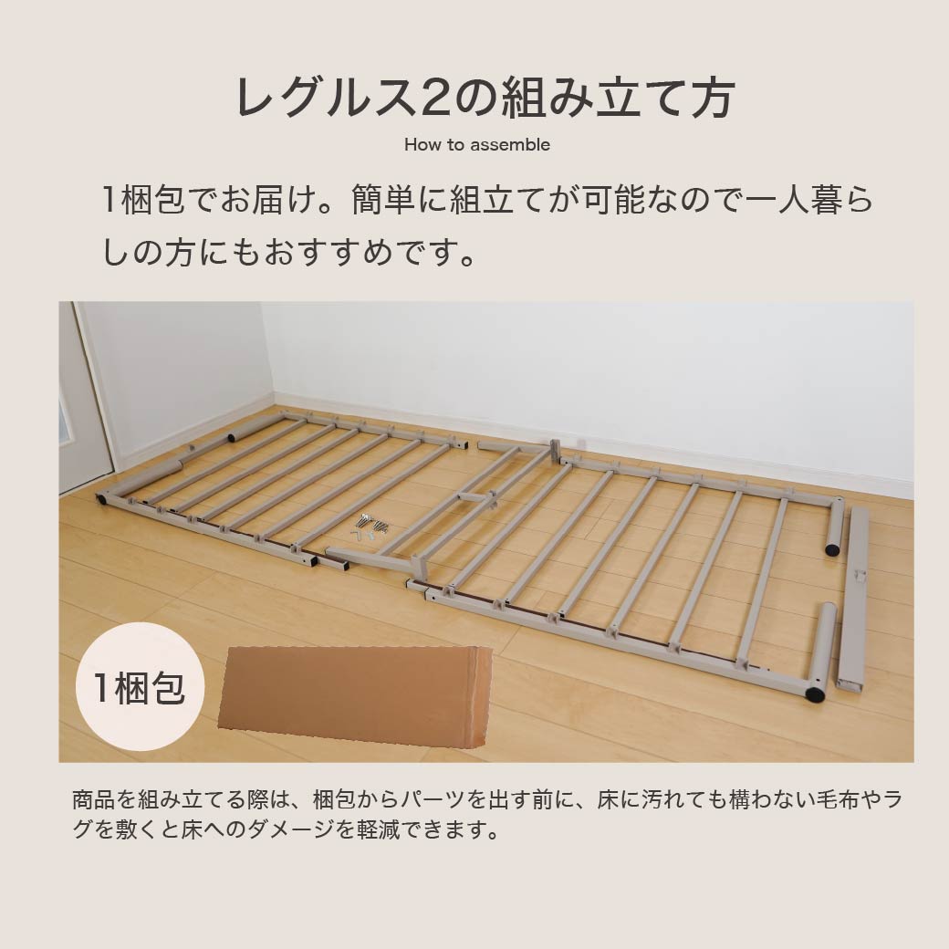 REGLS2 レグルス2 セミダブル フレームのみ アイアンベッド パイプ