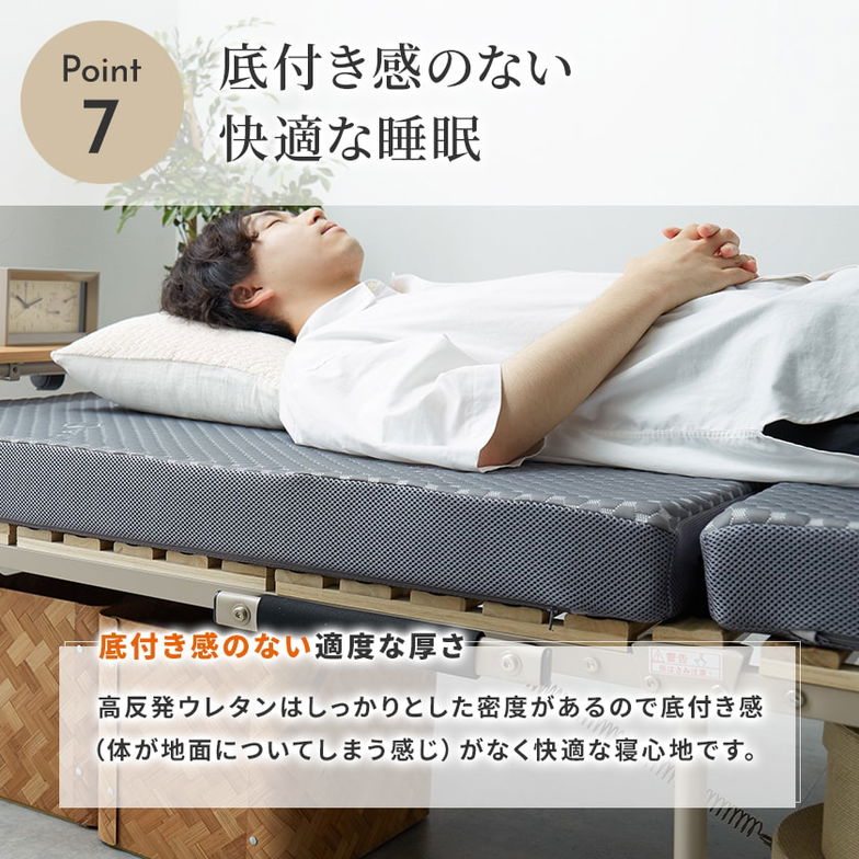 折り畳みベッド用 2つ折りウレタンマットレス シングル ブロックウレタン 高反発マットレス かため 8cm 折りたたみマットレス 8cm厚