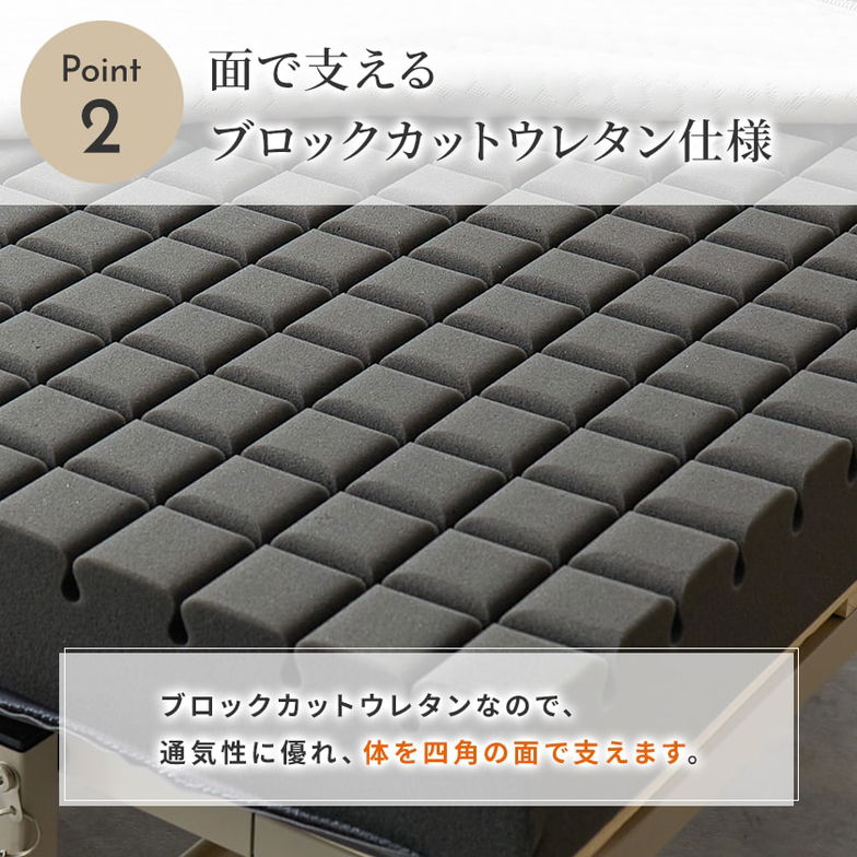 折り畳みベッド用 2つ折りウレタンマットレス シングル ブロックウレタン 高反発マットレス かため 8cm 折りたたみマットレス 8cm厚