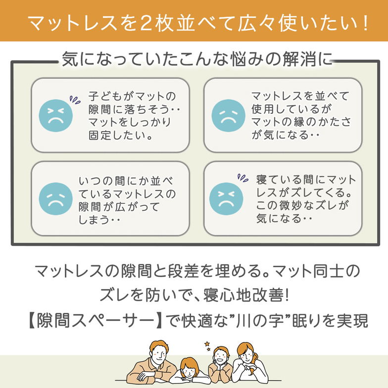 隙間パッド  マットレススペーサー neruco 連結ベルト 固定 マットレス マットレスバンド ベッド 隙間 埋め【新商品】