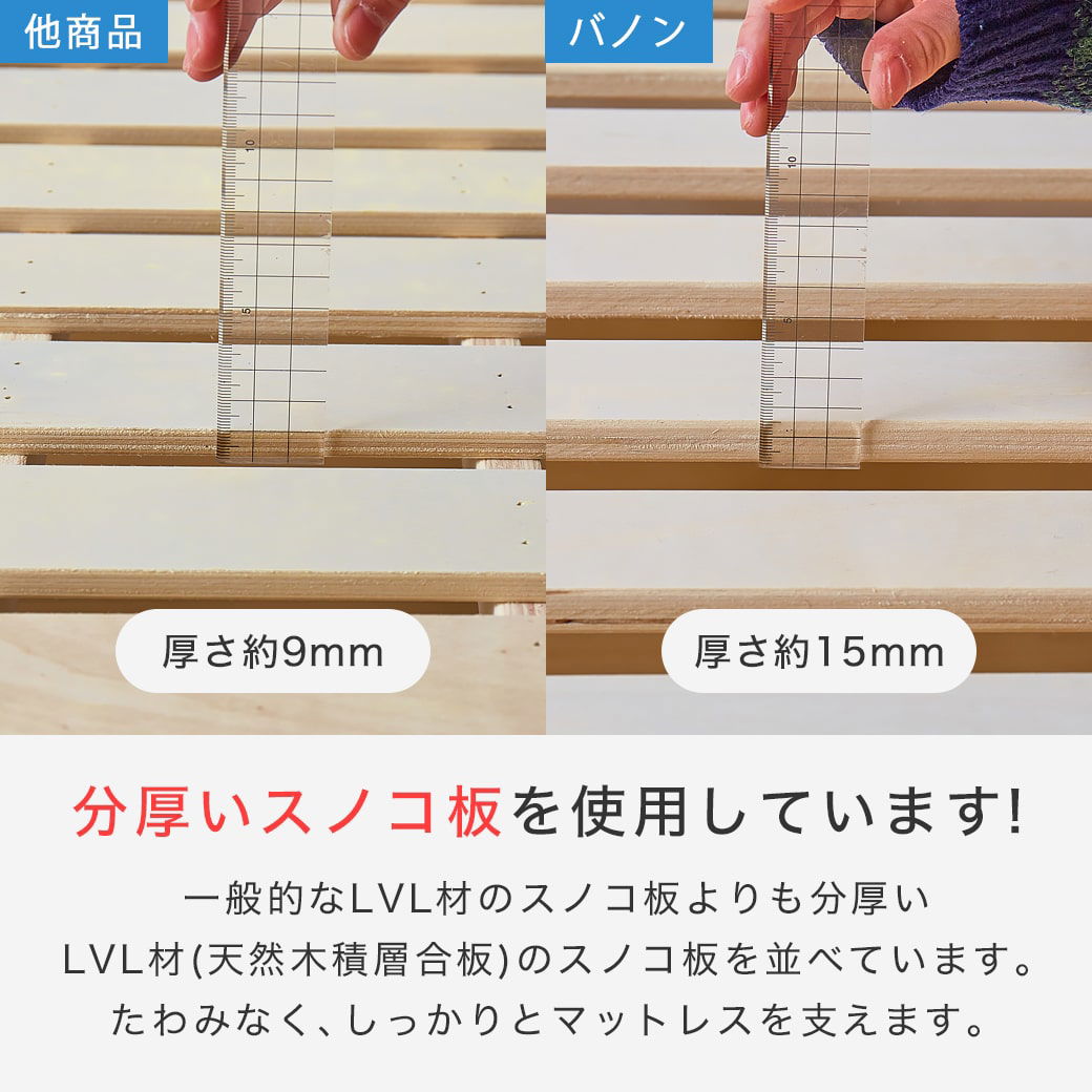 バノン ハイタイプ 高さ46cm すのこベッド シングル 木製 ベッド