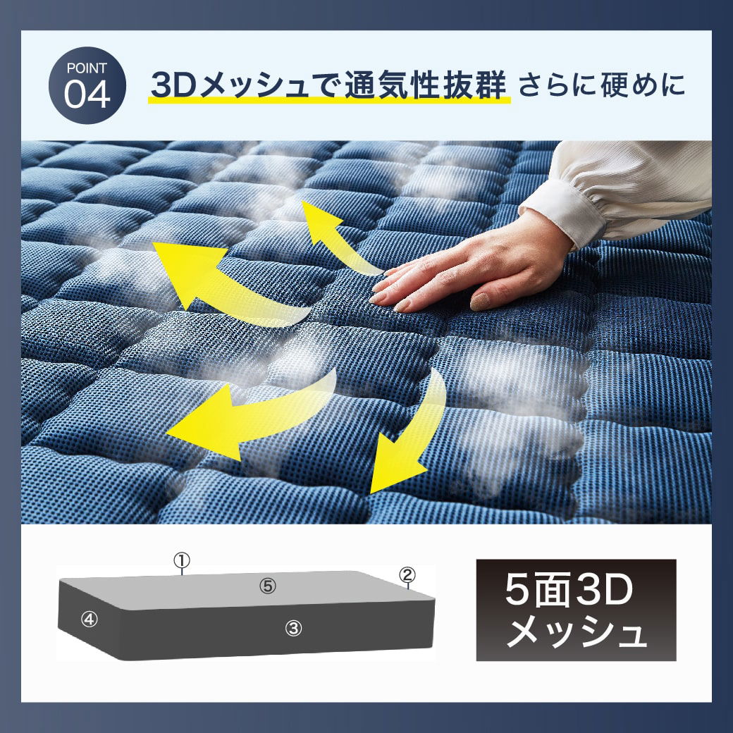 楽天市場】側面メッシュ生地使用で通気性抜群のポケットコイル