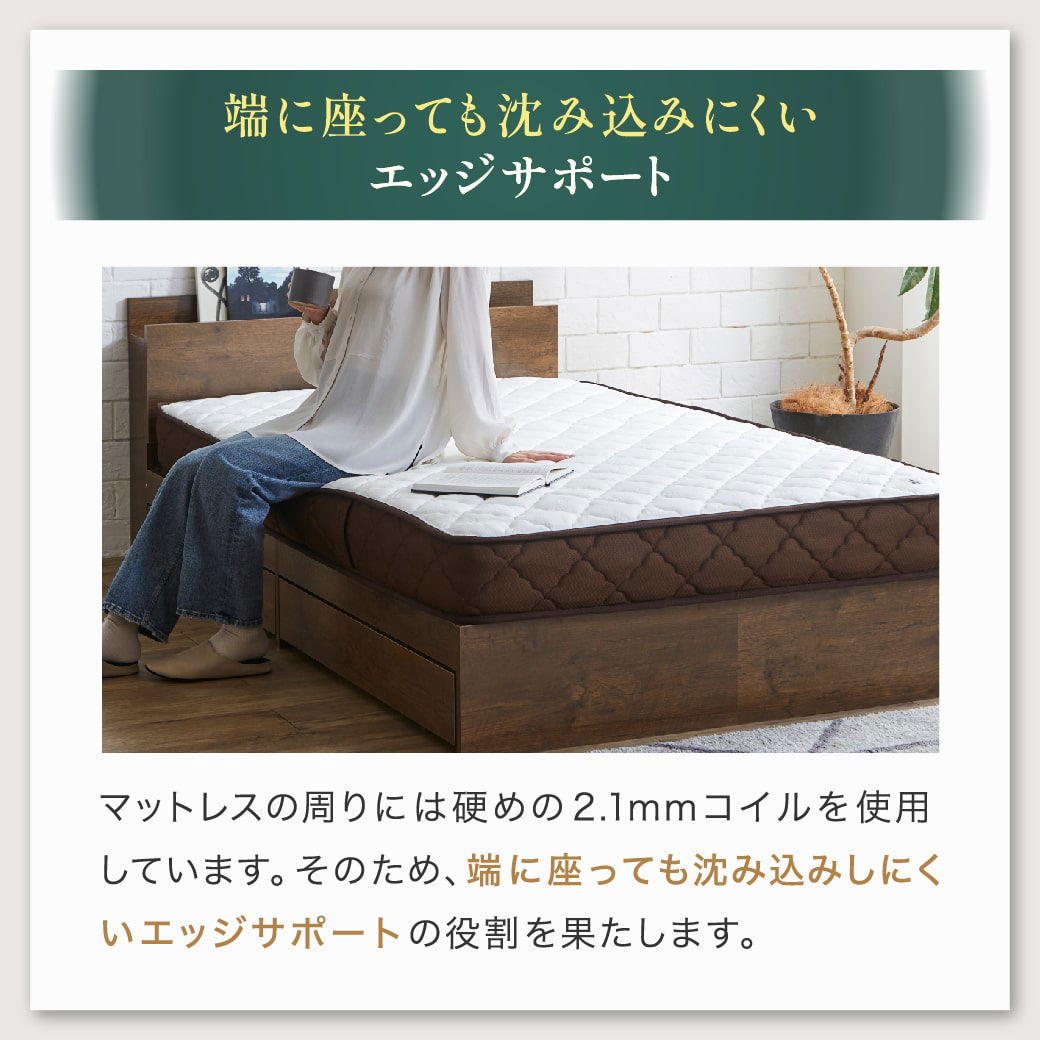 ポケットコイル　マットレス　ダブルサイズ ポケットコイルマットレス ダブルロング 厚さ20cm 長さ210cm 高