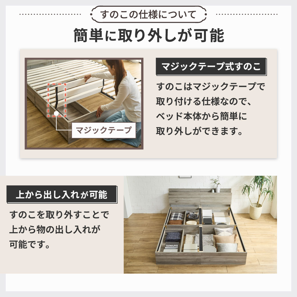 ポイント10倍】ベッド 収納 ダブルベッド マットレス付き 収納付き USB