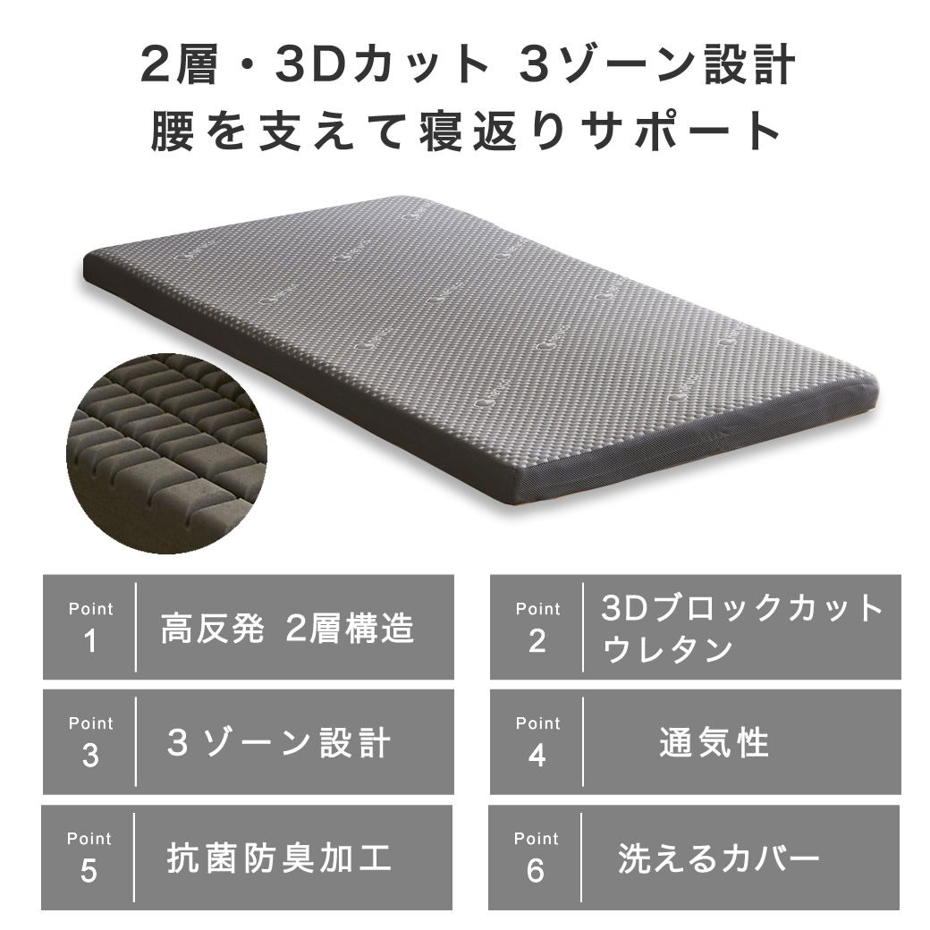 腰をしっかり支える 高反発マットレス シングル ウレタン 腰をしっかり支える 高反発マットレス シングル ウレタン