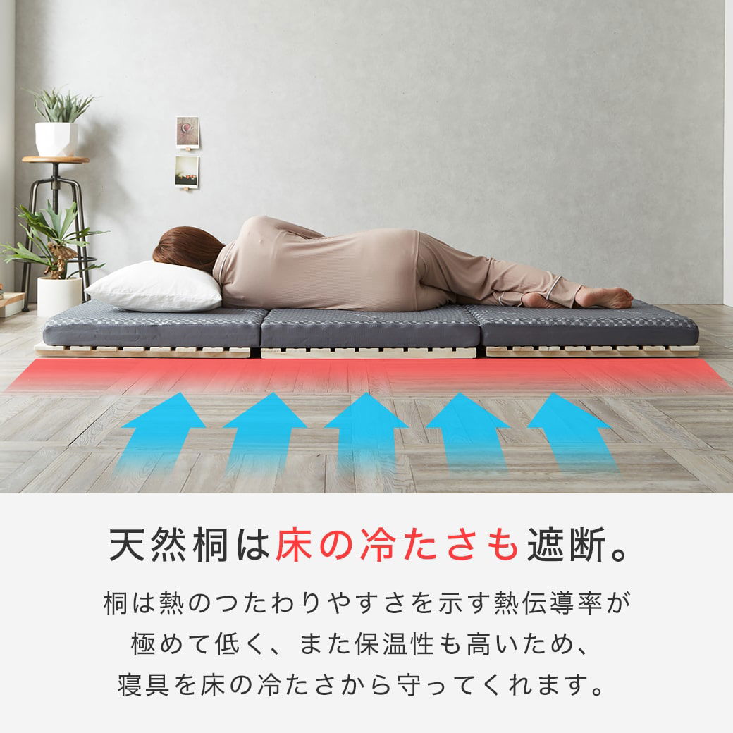 三つ折りすのこマット すのこベッド 幅90cmタイプ すのこマット単品