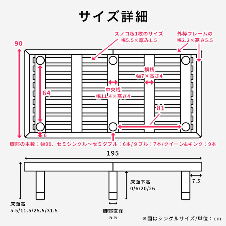 すのこベッド 幅90cmタイプ 木製ベッド フレームのみ ベッドフレーム ローベッド 高さ調整 組立簡単 ヘッドレス 一人暮らし 北欧 低ホルムアルデヒド バノン【AR】