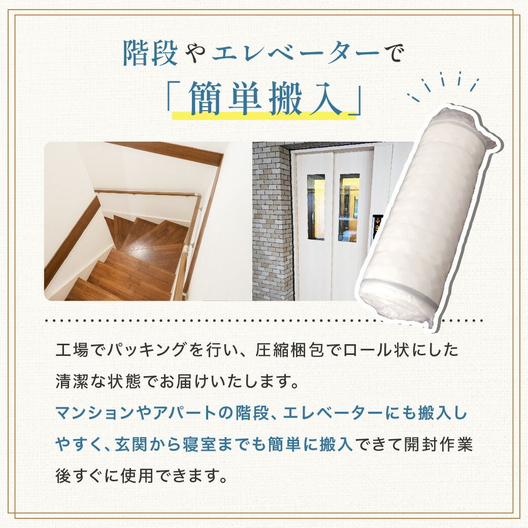 ポケットコイルマットレス 三つ折り 極厚20cm セミシングル高密度
