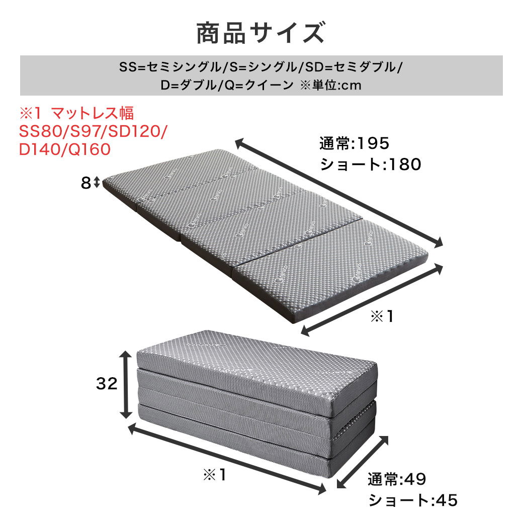 ネルコンシェルジュ 四つ折りウレタンマットレス 厚さ8cm セミ ネルコンシェルジュ 四つ折りウレタンマットレス 厚さ8cm セミ