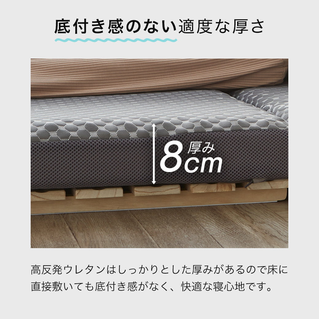 ネルコンシェルジュ 四つ折りウレタンマットレス 厚さ8cm セミシングル