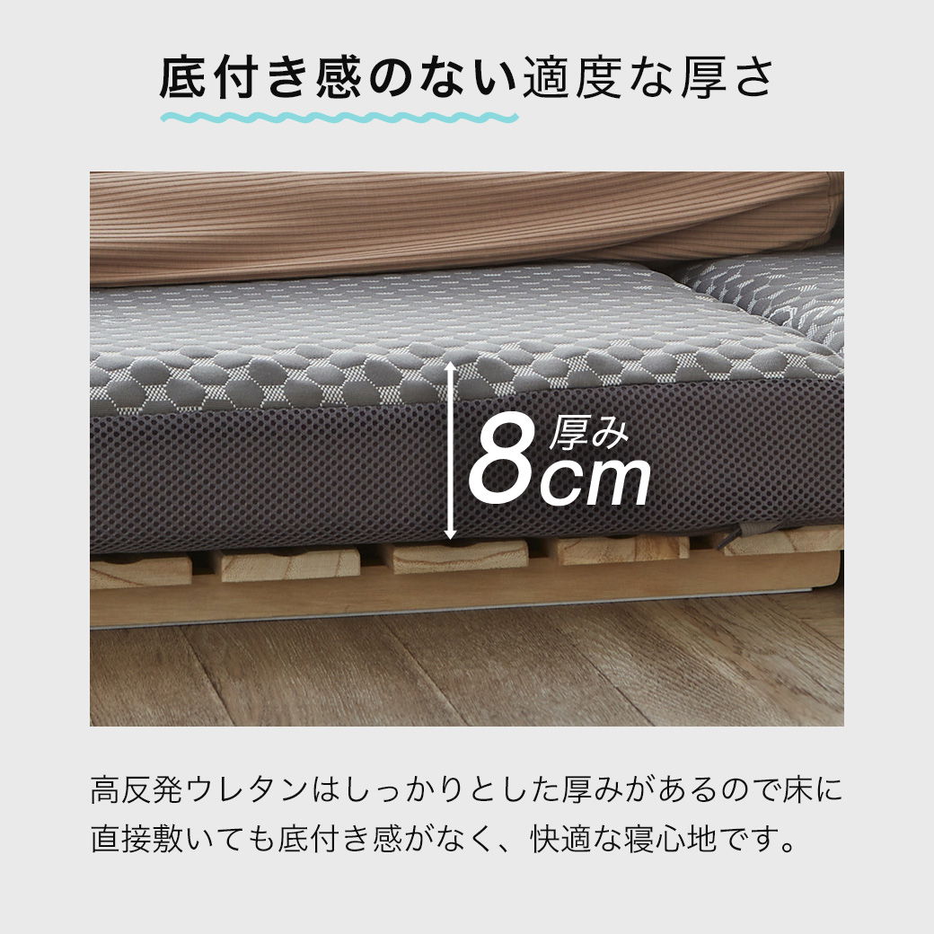 ネルコンシェルジュ 四つ折りウレタンマットレス 厚さ8cm クイーン