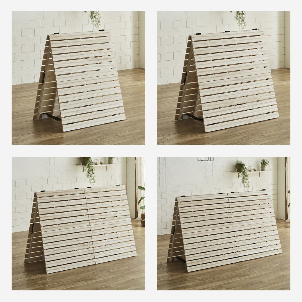 二つ折り桐すのこマット すのこベッド セミダブル ベッドフレーム 木製