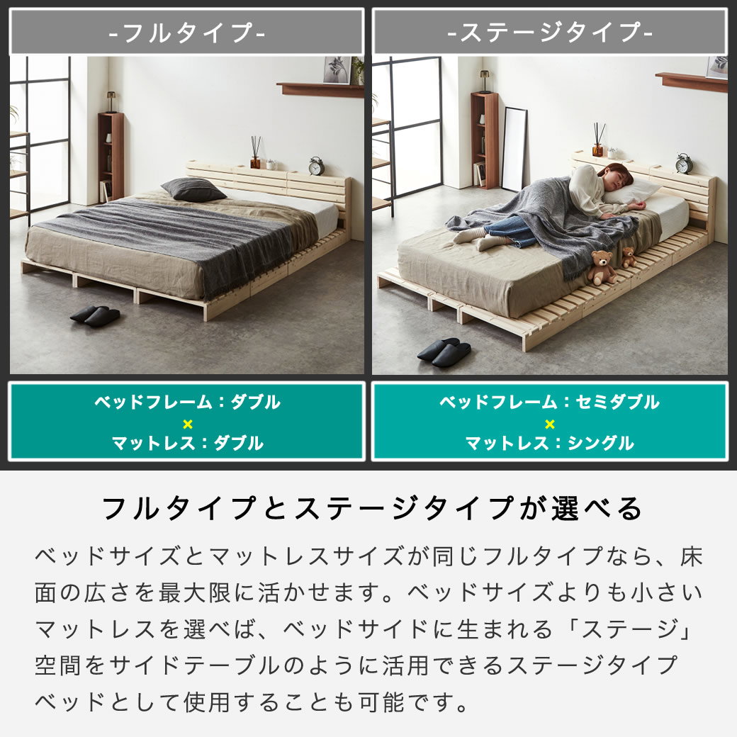 パレットベッド 棚付き シングル すのこベッド ベッドフレーム ヘッド