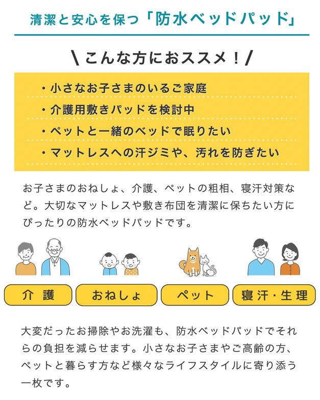 防水ベッドパッド クイーン 防水敷きパッド 防水 吸水 ベッドパッド 敷きパッド 洗える おねしょパッド 介護 ペット 防水シーツ 赤ちゃん ベビー 防水パット 汚れ防止 快適 オールシーズン シンプル