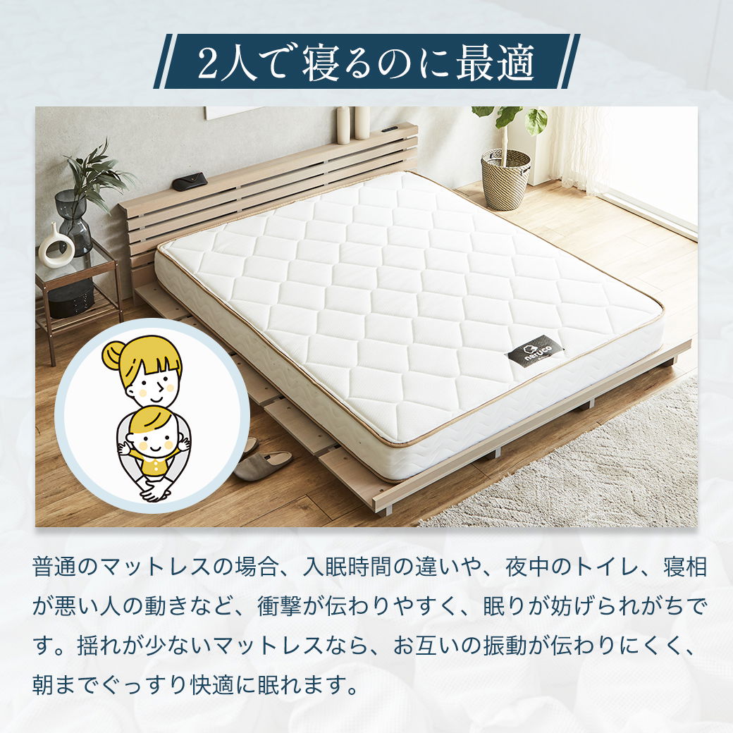 スプリングマットレス クイーン ポケットコイル ベッドマットレス 日本製 ネルコZポケットコイルマットレス 厚さ15cm マットレス クイーン