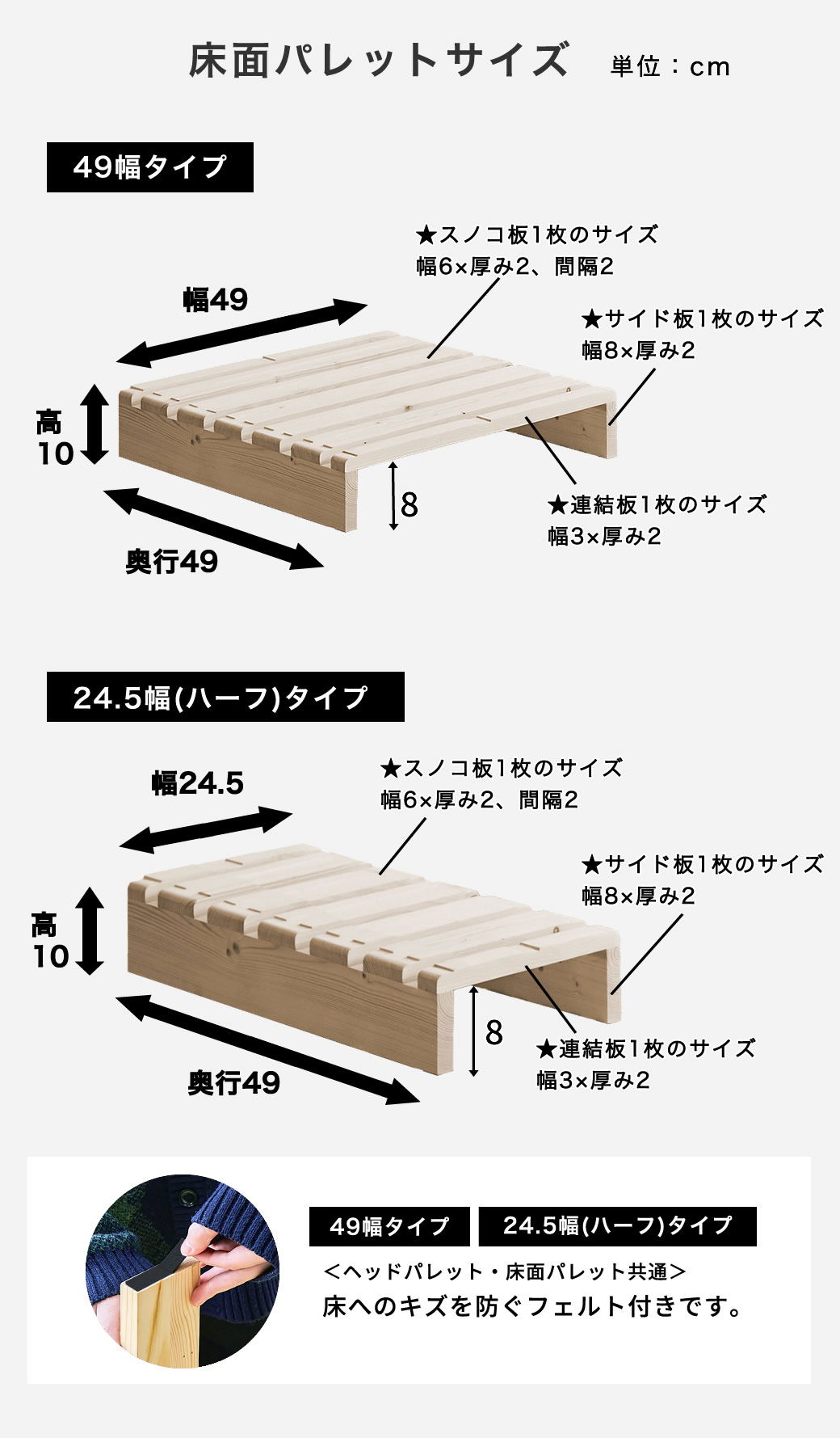 パレットベッド セミダブル すのこベッド ベッドフレーム 木製 完成品