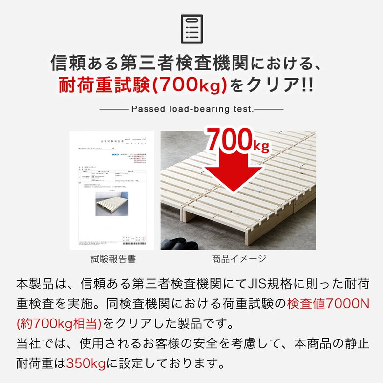 パレットベッド 棚付き ダブル すのこベッド ベッドフレーム ヘッドボード 木製 耐荷重700kgクリア 完成品 連結金具付属 天然木 パイン材  ローベッド DIY風