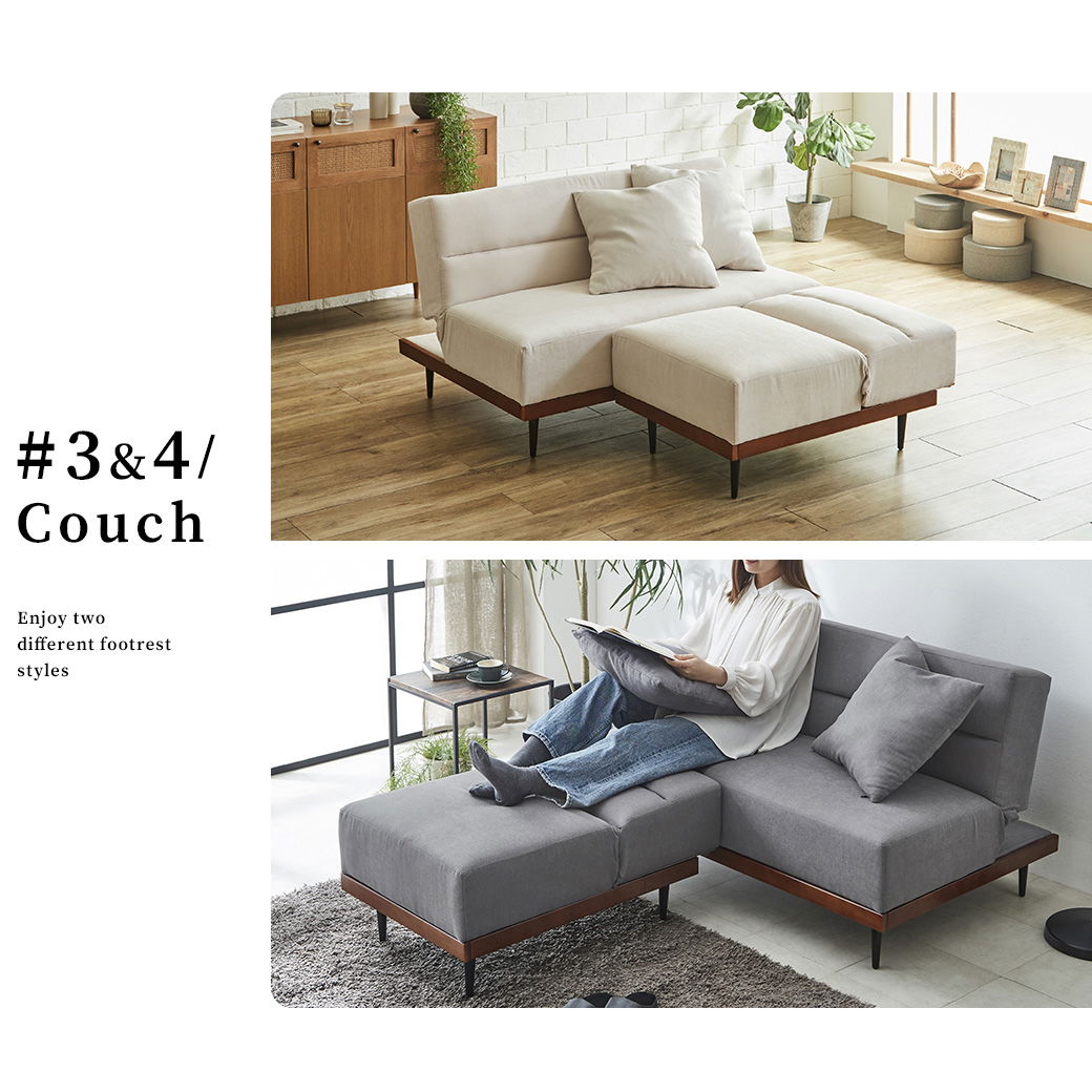 ソファベッド 3人掛け 120cm幅 Orph オルフ リクライニング