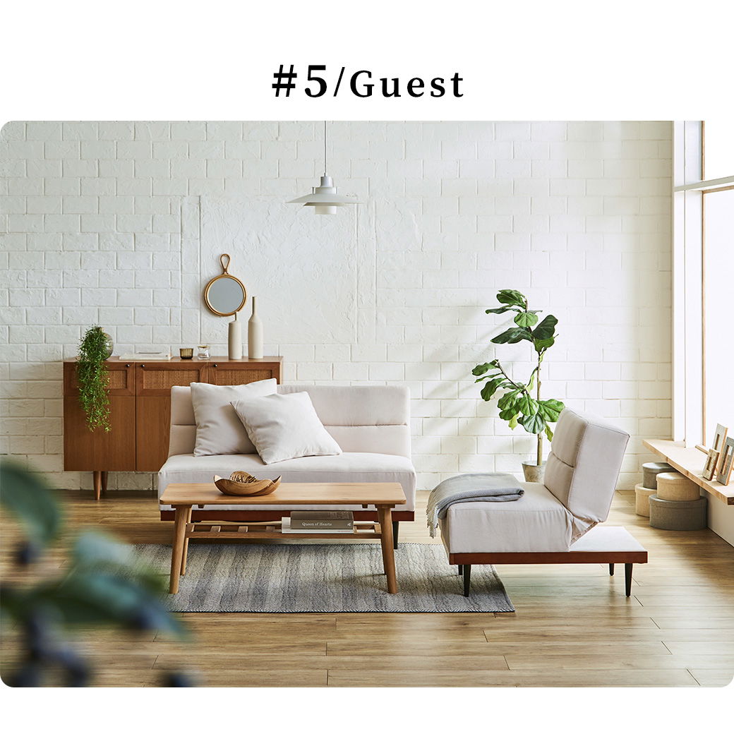 ソファベッド 3人掛け 120cm幅 Orph オルフ リクライニング オットマン