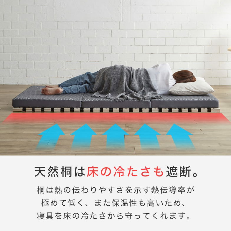 ベッド ロールすのこマット シングルショート すのこベッド ローベッド 木製 桐 完成品 ロール式すのこ スノコベッド ヘッドレスベッド