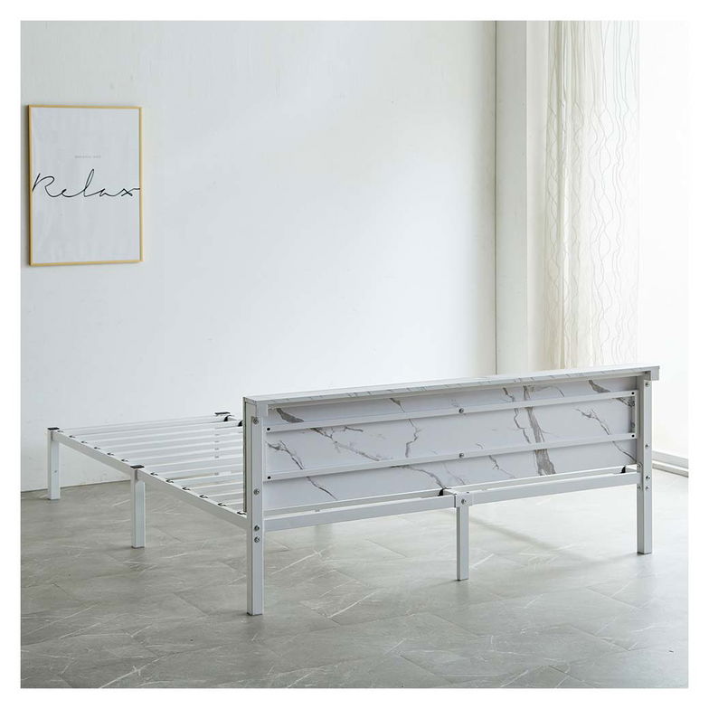 セラミック調スチールベッド カルミーク アイアンベッド ダブル フレームのみ スチールベッド スチールベッドフレーム アイアンベッド