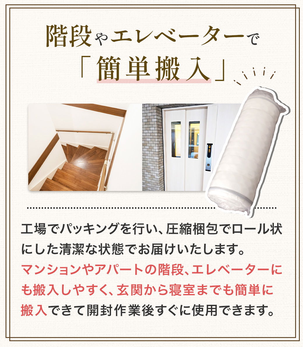 階段やエレベーターで簡単搬入