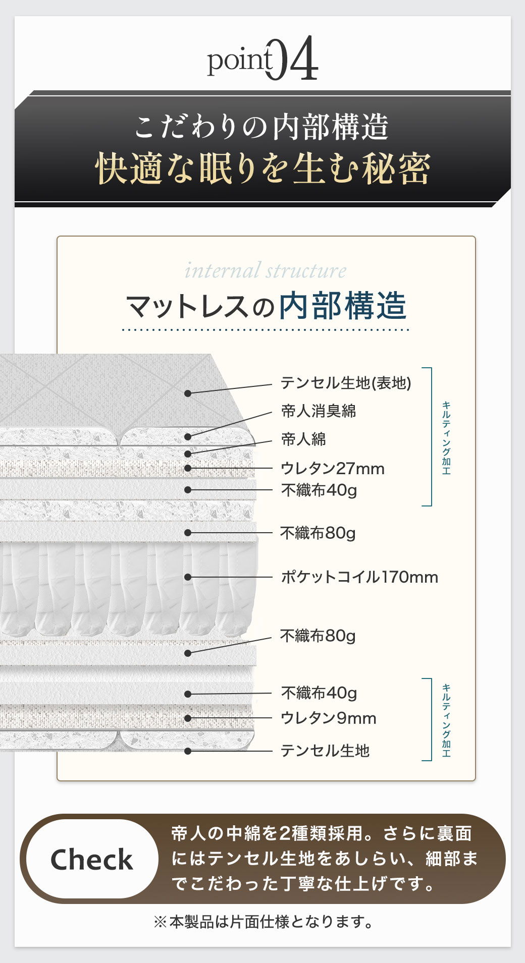 こだわりの内部構造 快適な眠りを生む秘密