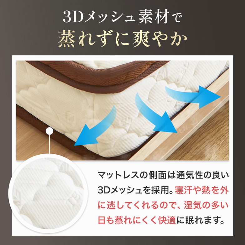 極厚25cm ハイカウントマットレス シングル ポケットコイル 超高密度 3ゾーン 高反発 硬め 抗菌 防ダニ 防臭 消臭 ハイカウント コイル数1710個 マットレス