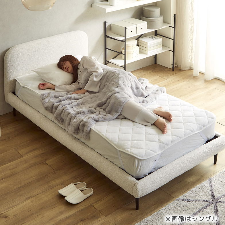 メルリー あったかベッドパッド 【セミシングルショート】 グラフェン 遠赤外線 あったかベッドパッド 敷パッド 敷きパット 静電気防止 抗菌 防ダニ ベッドパッド 冬用