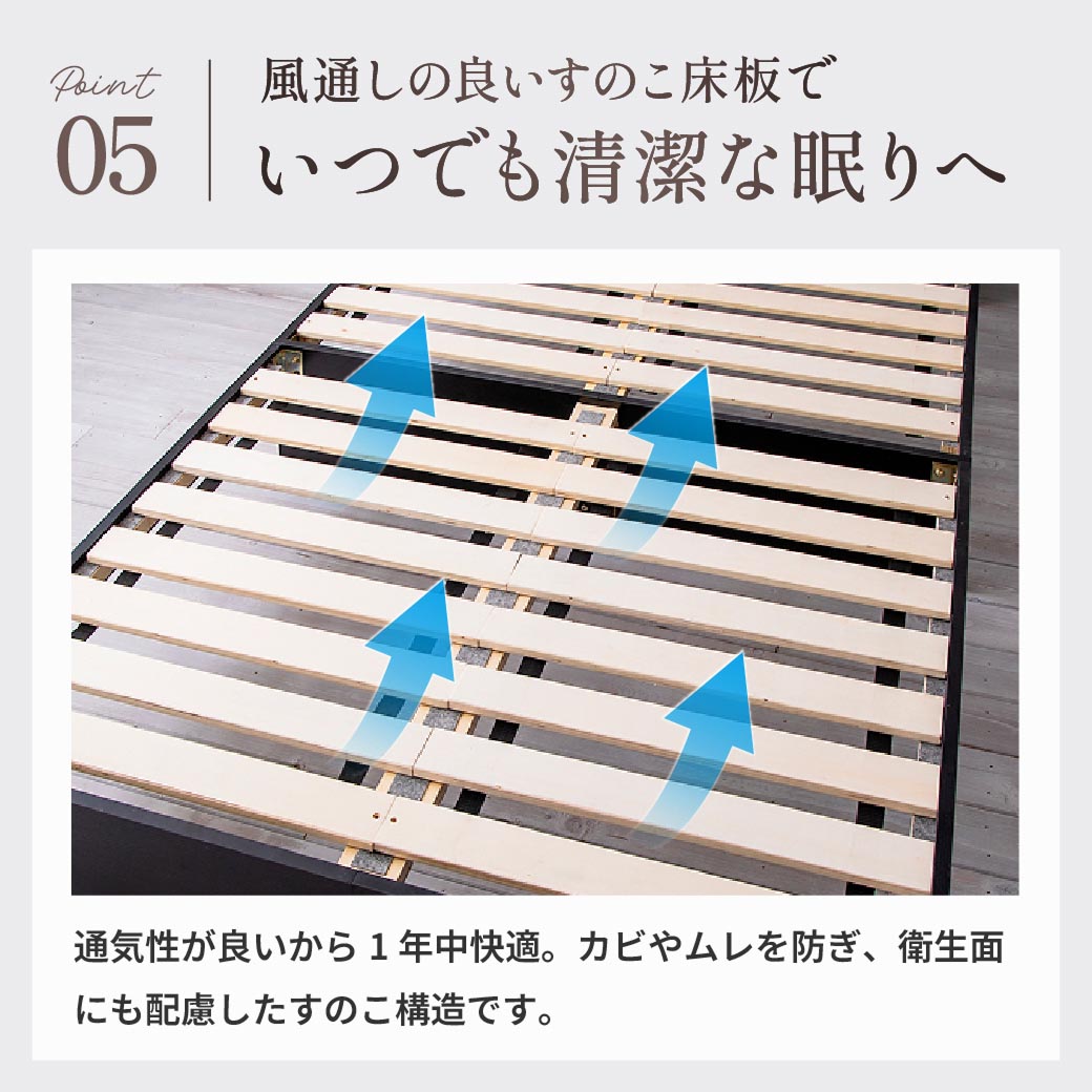 収納付きベッド セミシングルロング 厚20cmバリューポケットコイル