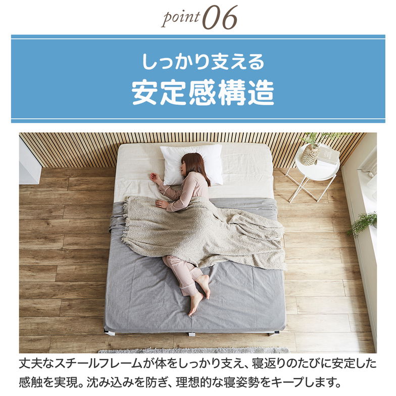 【ポイント10倍】パイプベッド 簡単組立ベッド モデノ modeno アイアンベッド スチールベッド ダブル 国産交互配列マットレス付 通気性 お手入れ簡単 頑丈