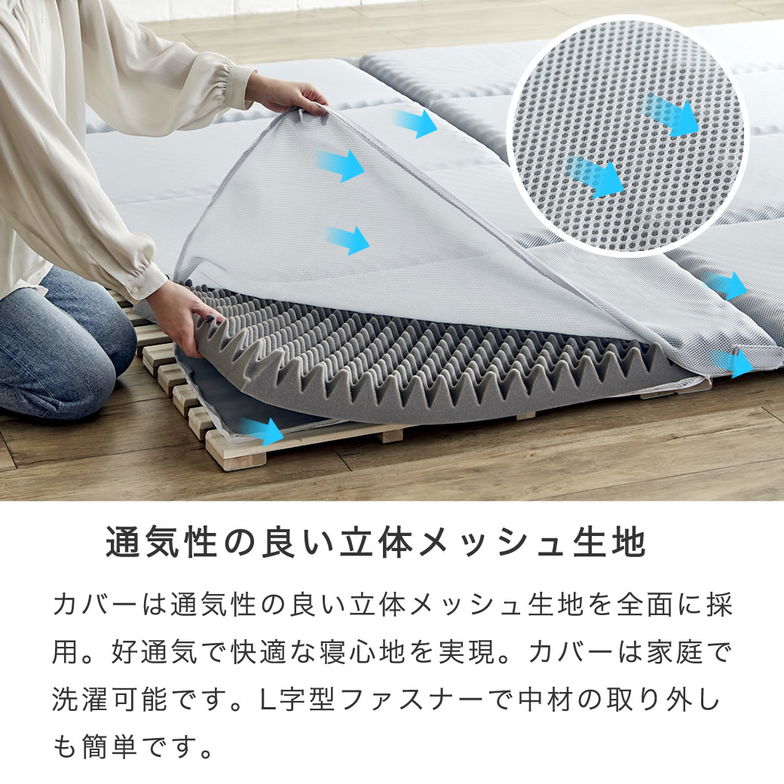 ファミリー敷き布団 敷布団 220サイズ 厚さ12cm 連結 ウレタンマットレス 敷きパッド BOXシーツ 家族 3人 収納 4つ折り 折りたたみ 抗菌 防臭 防ダニ 高反発 通気性 ワイド 大きい 大きいサイズ ファミリー布団