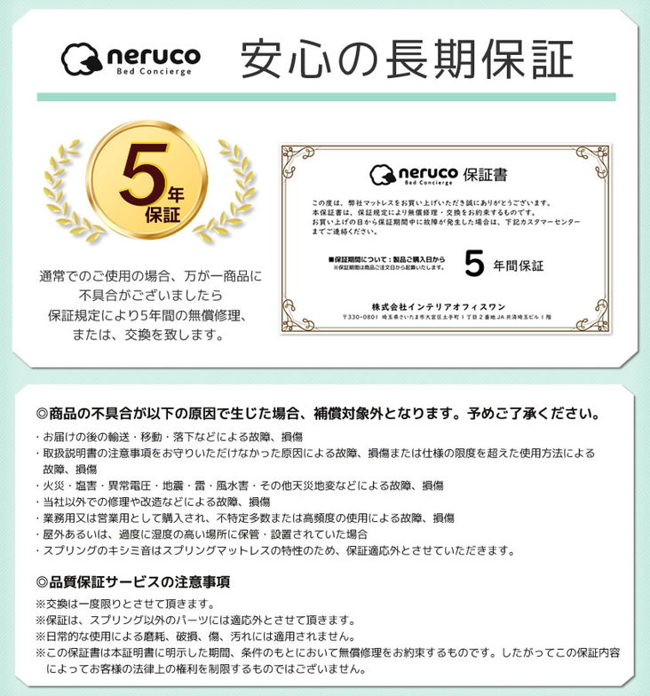 高密度ポケットコイルマットレス セミシングル 両面仕様 日本人の体格や環境を考慮 マットレス ネルコンシェルジュ nerucoオリジナルポケットコイル バリューマットレス
