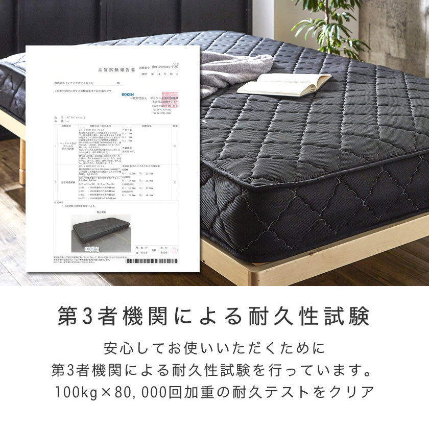 ポケットコイルマットレス セミダブル 厚さ20cm 両面仕様 高密度