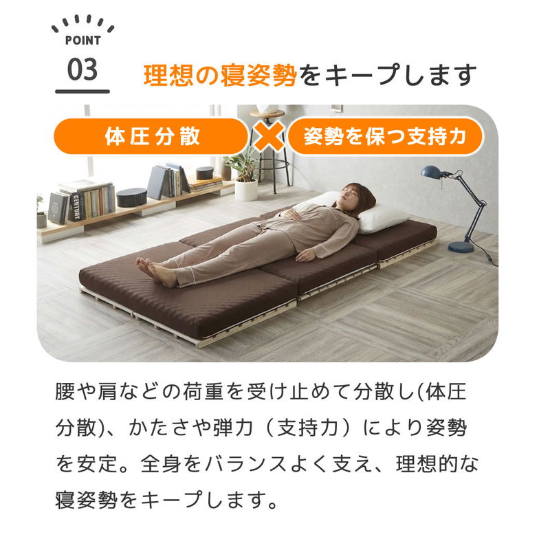 三つ折りウレタンマットレス クイーン 30D プロファイルマットレス 折りたたみマットレス 洗える メッシュカバー 10cm 高密度タイプ