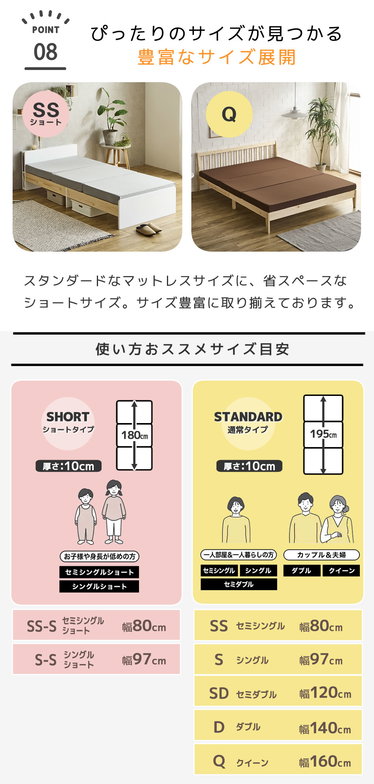 三つ折りウレタンマットレス セミシングルショート 25D 10cm厚 ブロックウレタンマットレス かため 折りたたみマットレス 洗えるカバー【ショートサイズ】 スタンダードタイプ