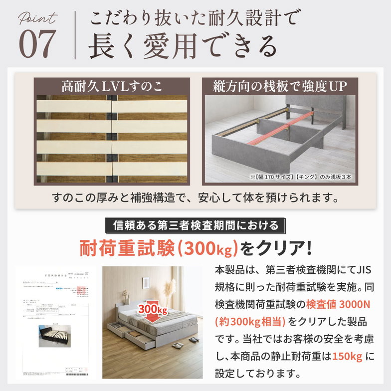 【新色登場】収納付きベッド ゼスト zesto モルタル柄 すのこベッド USBコンセント【z有料組立】 引き出し収納付きベッド セミダブル フレーム単品