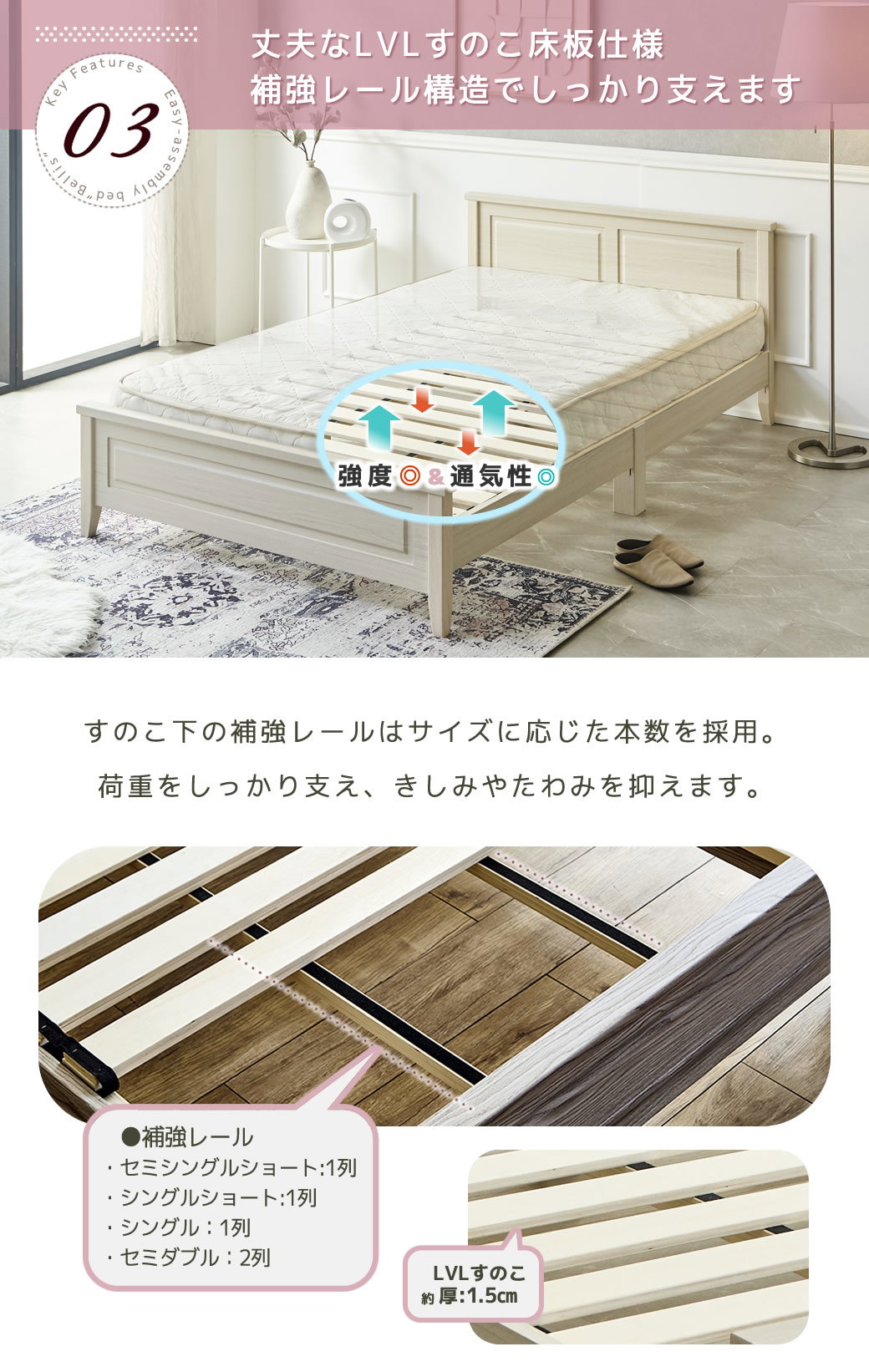 簡単組み立てベッド 工具不要 5分で完成 すのこベッド ネジ不要