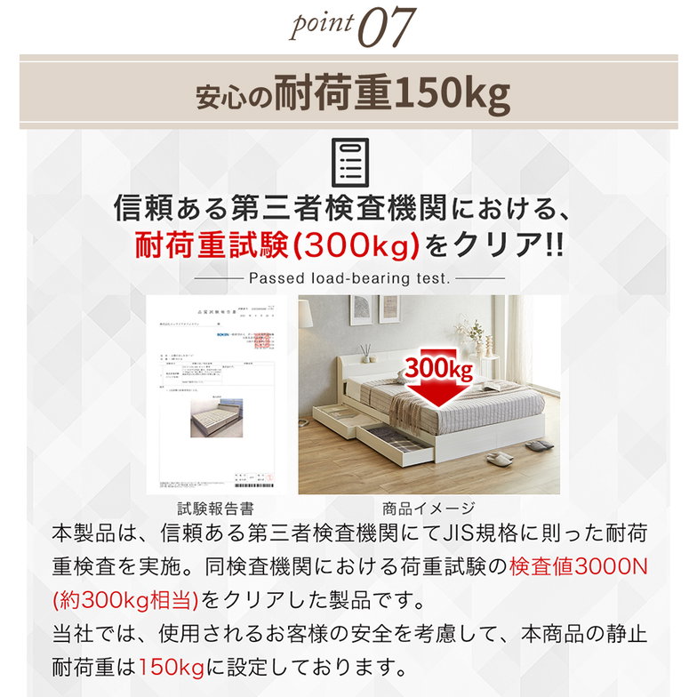 収納付きベッド アルボ ARBO クイーン すのこ バリューポケットコイルマットレス付 USB・コンセント フレーム 引き出し付 マットレス付
