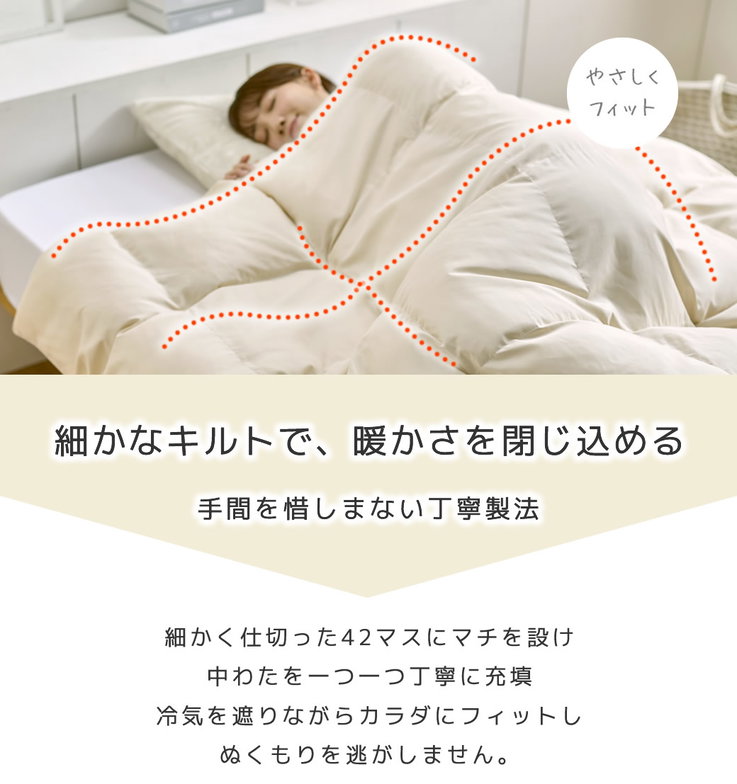 掛け布団 まるで羽毛のような暖かさ 丸洗いできる軽ふわ掛け布団  エアロゲル綿入り [人工羽毛 ]ダブル 抗菌 軽量 エアロゲル 低ホル 高機能 防ダニ 冬用 暖かい ピーチスキン