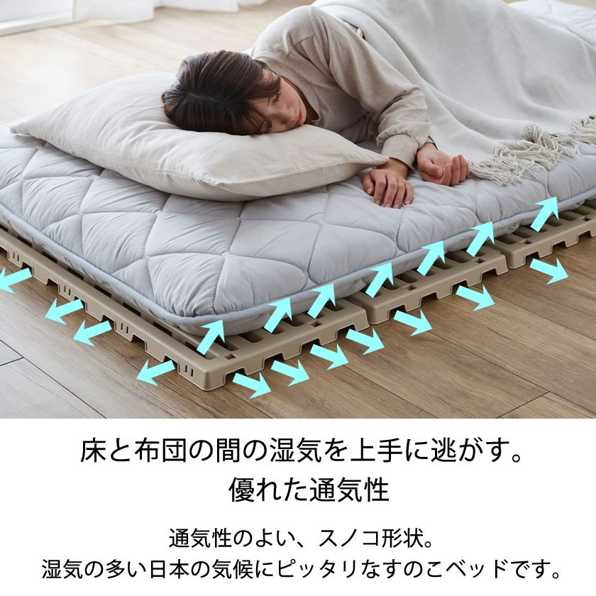 折畳み樹脂すのこベッド シングル 6つ折り 日本製 国産 折りたたみベッド 軽量 樹脂製 | ベッド・マットレス通販専門店 ネルコンシェルジュ  neruco