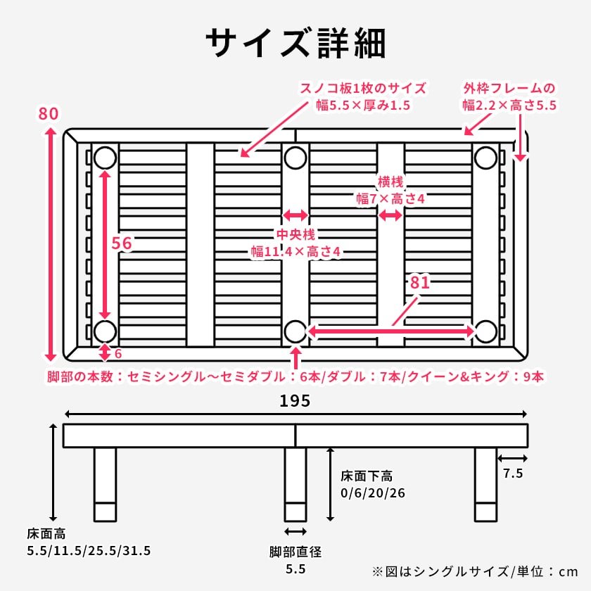 ポイント10倍】すのこベッド セミシングル 木製ベッド マットレス付き